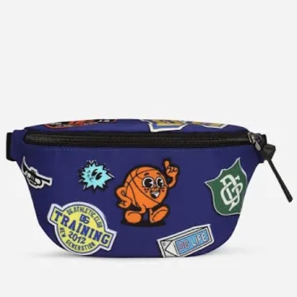 Dolce & Gabbana Stylish Blue Graphic belt Bag NWT